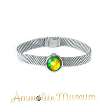 Load image into Gallery viewer, Sterling Silver Round Ammolite Bracelet
