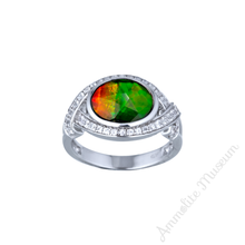 Load image into Gallery viewer, Sterling Silver Oval Ammolite Ring
