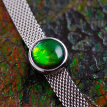 Load image into Gallery viewer, Sterling Silver Round Ammolite Bracelet
