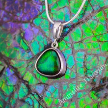 Load image into Gallery viewer, Sterling Silver Trilliant Ammolite Pendant
